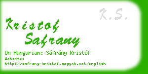 kristof safrany business card